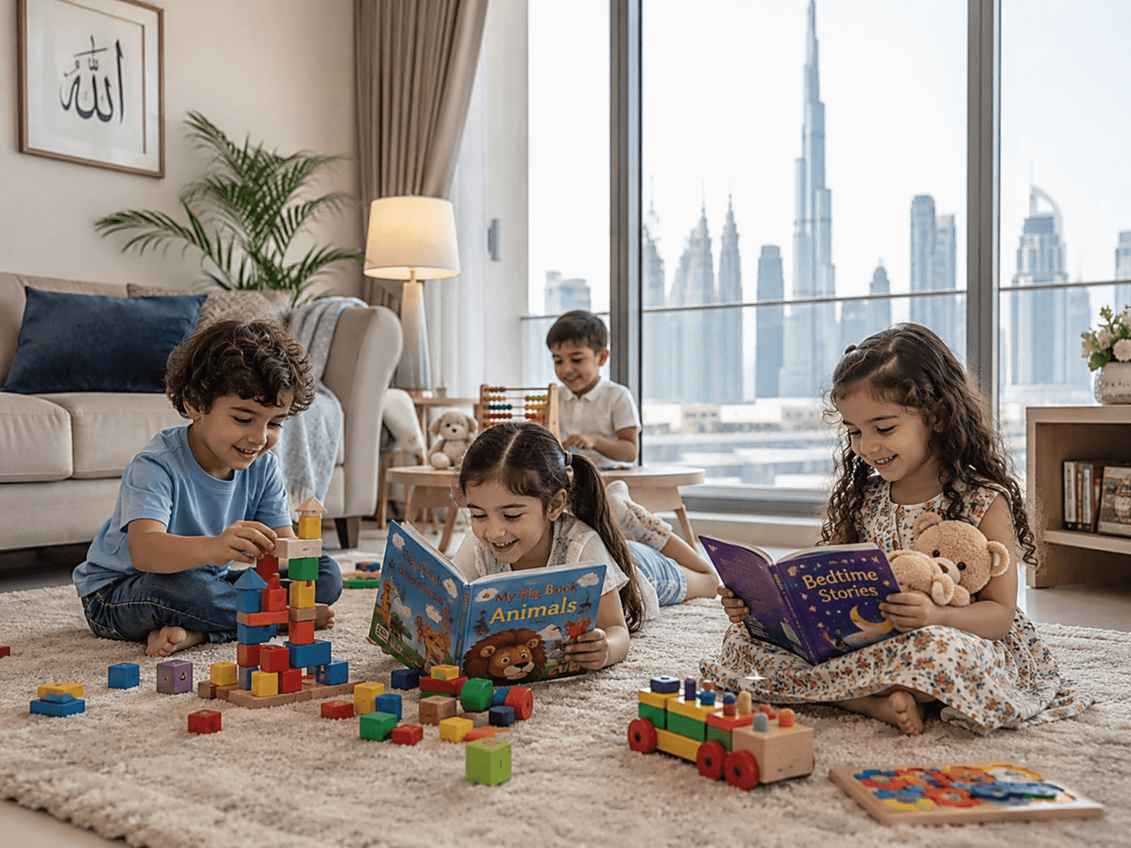 Children playing in a bright HostBetter Dubai home