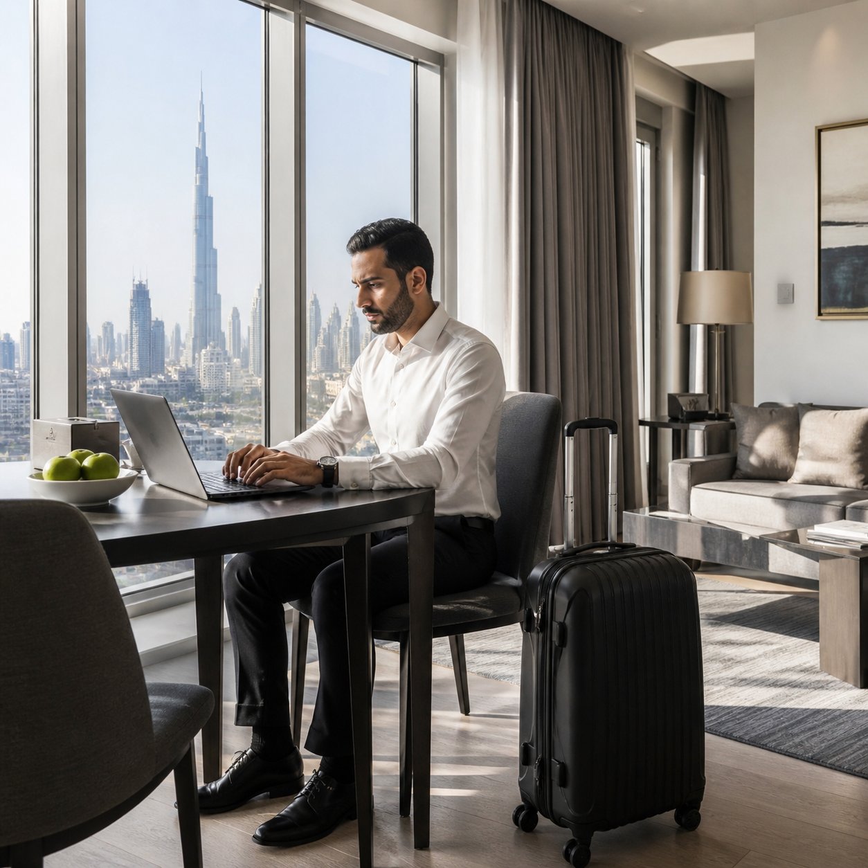 Consultant arriving for a Dubai work assignment